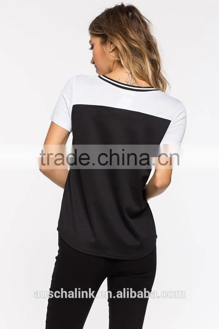 100% cotton V neck sport t shirt wholesale china