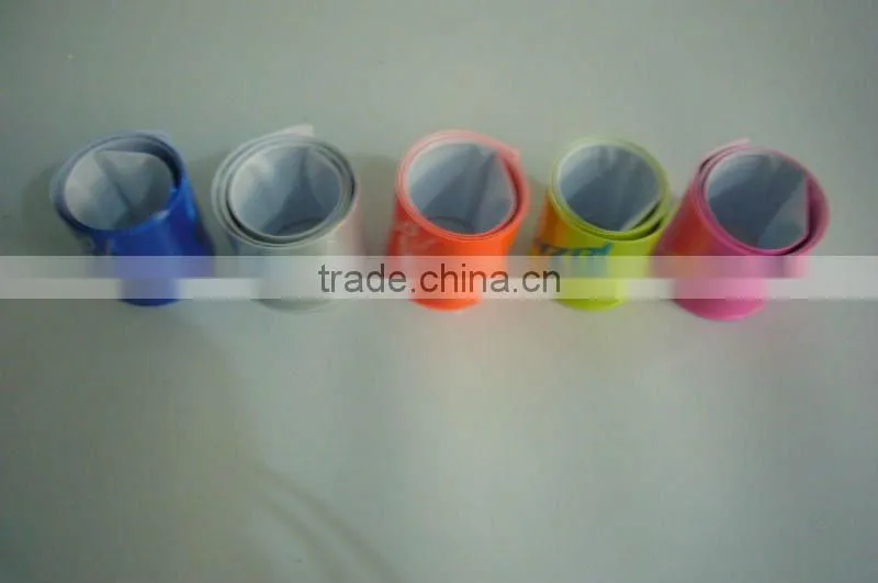 PVC vinyl reflective slap wrap/slap bracelet