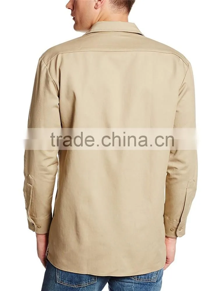 2017 hot sell new design men's twill long sleeve shirts wholesale