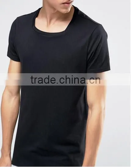wholesale fashion casual t shirt high quality square neck t shirt for men