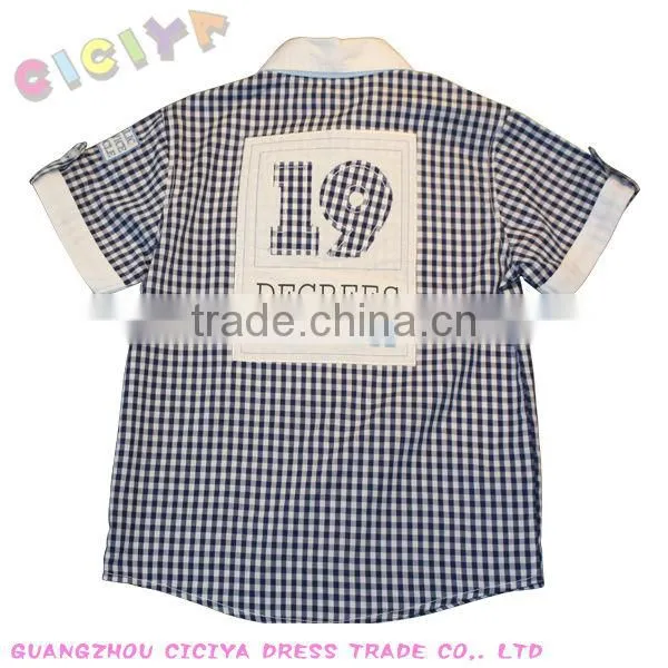 Wholesale custom fancy boys casual shirt checked designs shirt for small boys