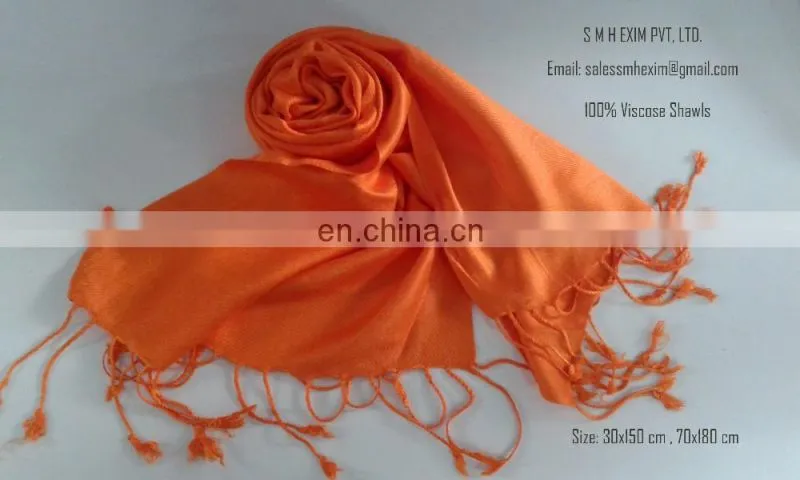 Viscose Pashmina Shawls in solid colours 2017