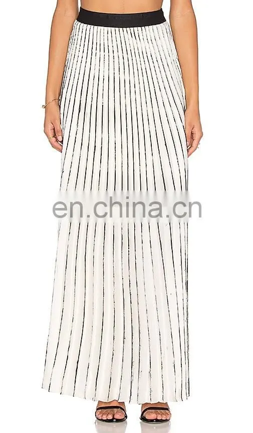 Latest design long pleated skirt models top designs