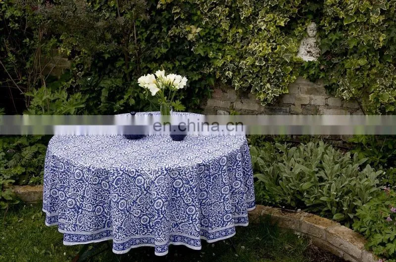 Round Table Cloth Block Printed Table Cover