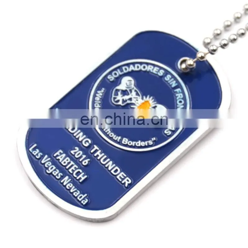 Silver finish aluminum engrave your own logo dog tag pendant