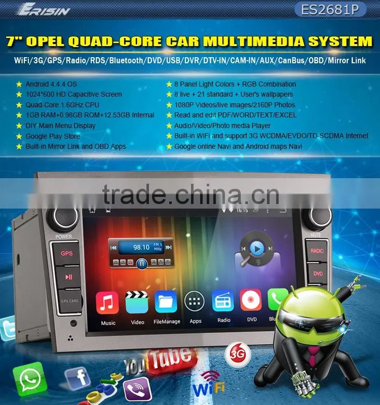 Erisin ES2681P 7" 2 Din Android 4.4.4 Car DVD Player for Astra H