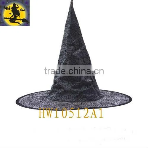 Hot Sale Black Witch Hat with White Spider Web