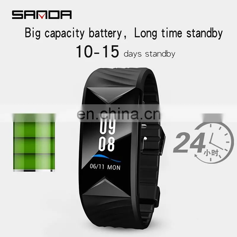 SANDA S5 Men Smart Sports Watches Heart Rate Monitor Fitness Call Reminder GPS IOS Wrist Watch