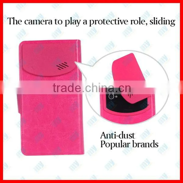 Wholesale Fashion Folio Wallet PU Leather Case With Sucker Inside Cover For Samsung Galaxy SIIII S4 i9500, Mix Color