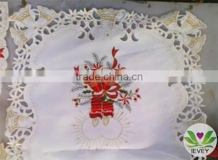 2014 best selling Christmas linen hand embroidery designs tablecloth lmzc1001(5)