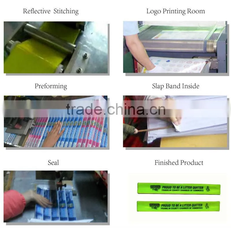 Promotional and EN71 PVC reflex slap band