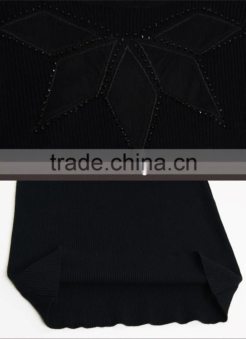 Special design see through look pullover collar sexy knitwear for Fashion leads