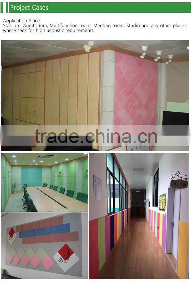 fire proof and sound absorb materials Polyester Fiber Acoustic Panel