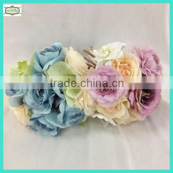 20cm 15heads mini fabric artificial bouquet