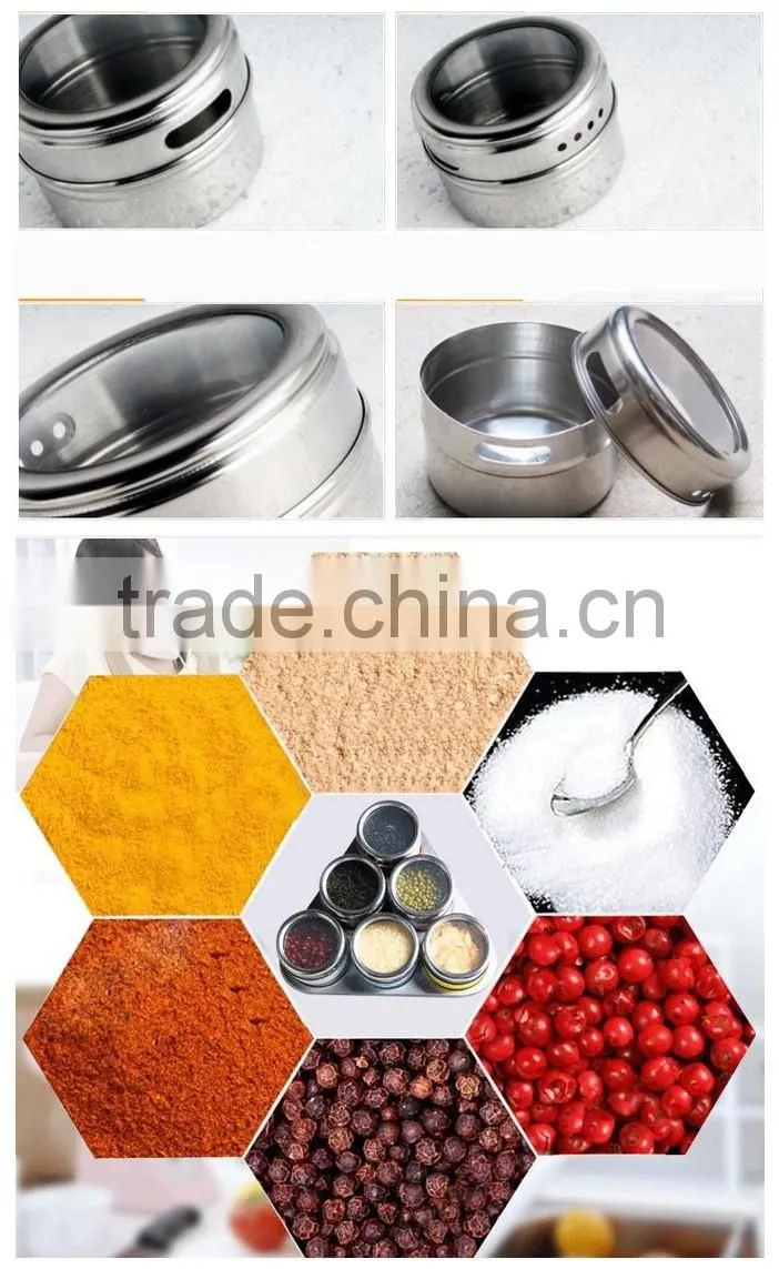 6 Pieces Colored Stainless Steel Magnetic Spice Jar/spice bottle
