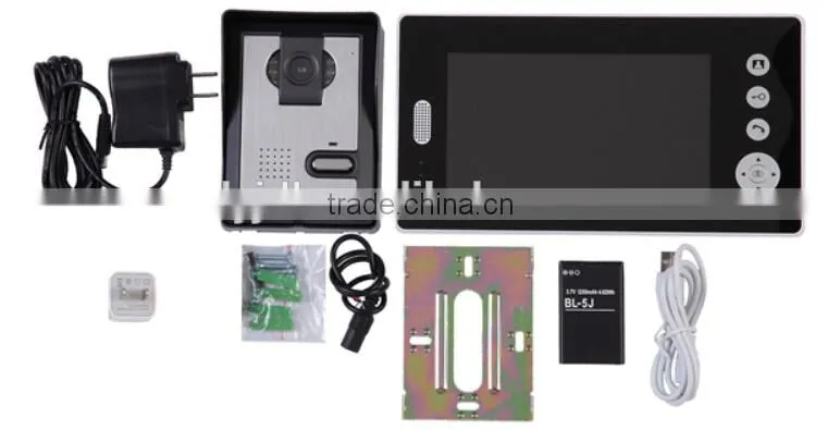 2015 new 7 inch color wireless video door phone , wifi video door phone,lcd color monitor