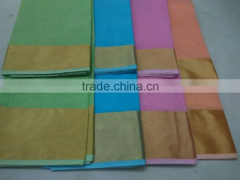 fancy plain saree with border and pallu