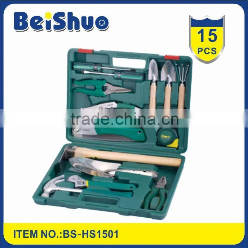 15pc BASIC HAND CARRY TOOL BOX KIT FIX REPAIR HOME TOOLS SET