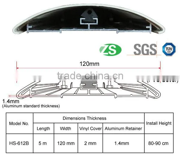 Anti-collision PVC wall guard for hospital