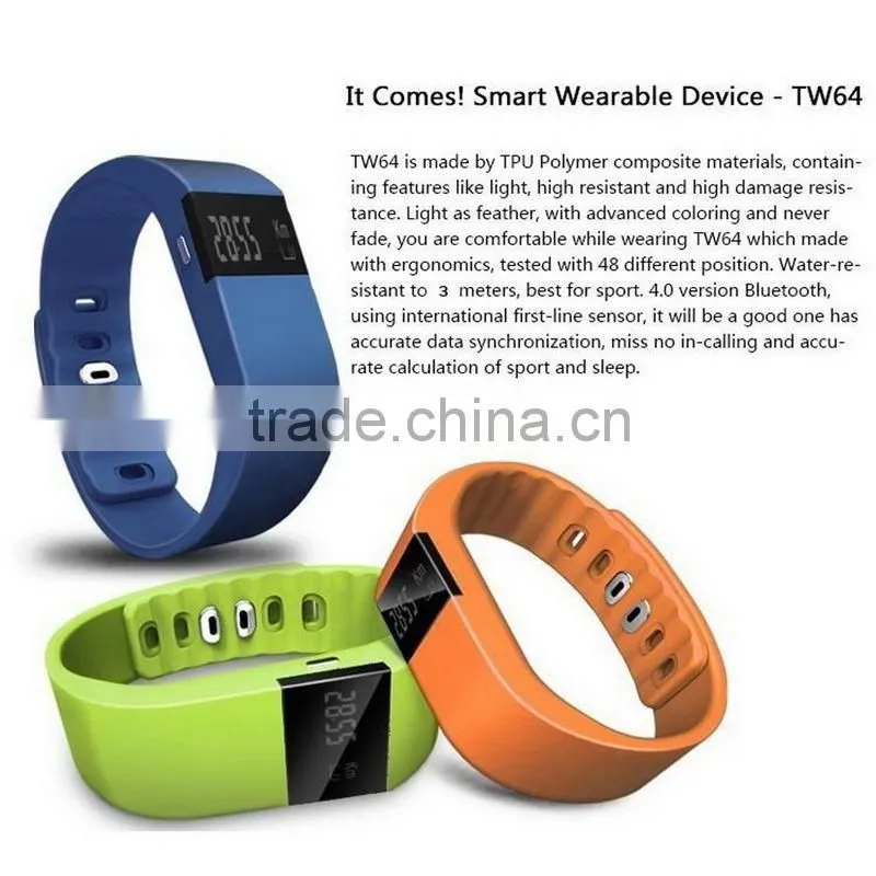 TW64 Bluethooth Fitness Tracker Activity Tracker Bracelet