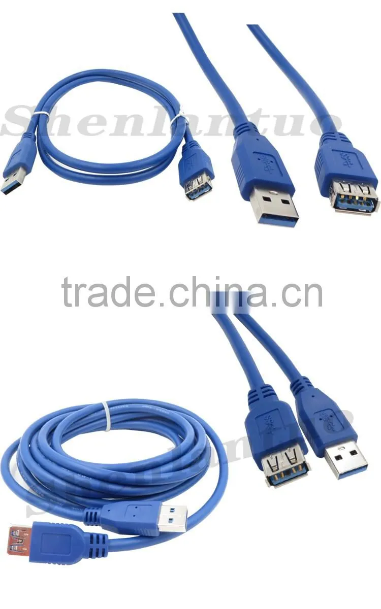 Shenlantuo wholesales price USB 3.0 Extension Cable A Male to A Female 3m USB 3.0 AM To AF Cable for Data Sync and Charging