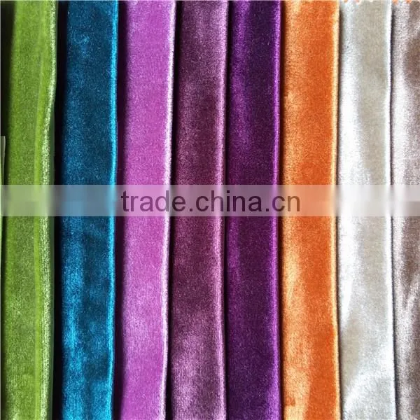 fashion new colors 100% polyester italy shiny velvet tricot fabric for curtain