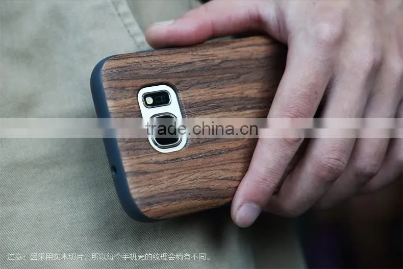 Original ROCK Shockproof Wooden Rubber Protective Case for Samsung S7 Wood TPU Back Case with 3 Deisgns MT-5524