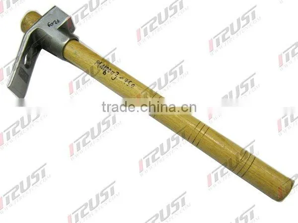 Adze with wooden handle,polished head