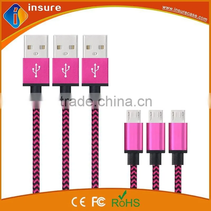 1M colorful braided cheap usb cable with good quality