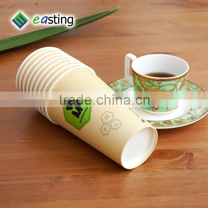 Beautiful 16 oz flexo printing hot coffee paper cup single pe coated