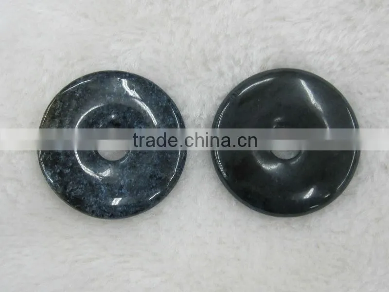 Wholesale natural 15-50mm Black Stone donut gemstone