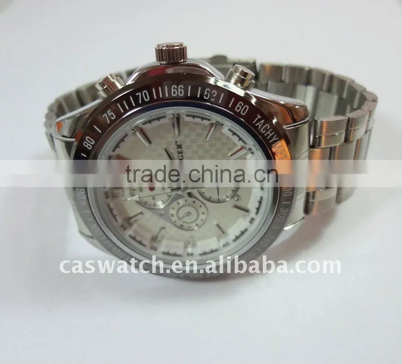 stainless steel men's watch with corrosive dial