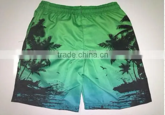 100%polyster stock printed boy's beach shorts