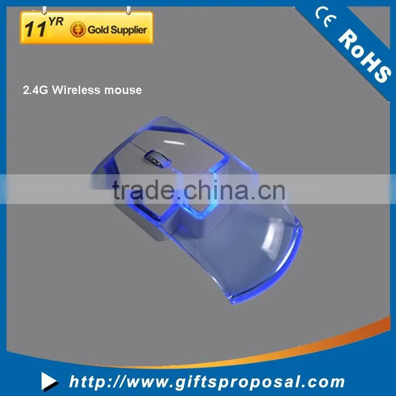 New Style Transparent Luminous Colorful Lights 2.4G Wireless Mice Mouse for Laptop PC