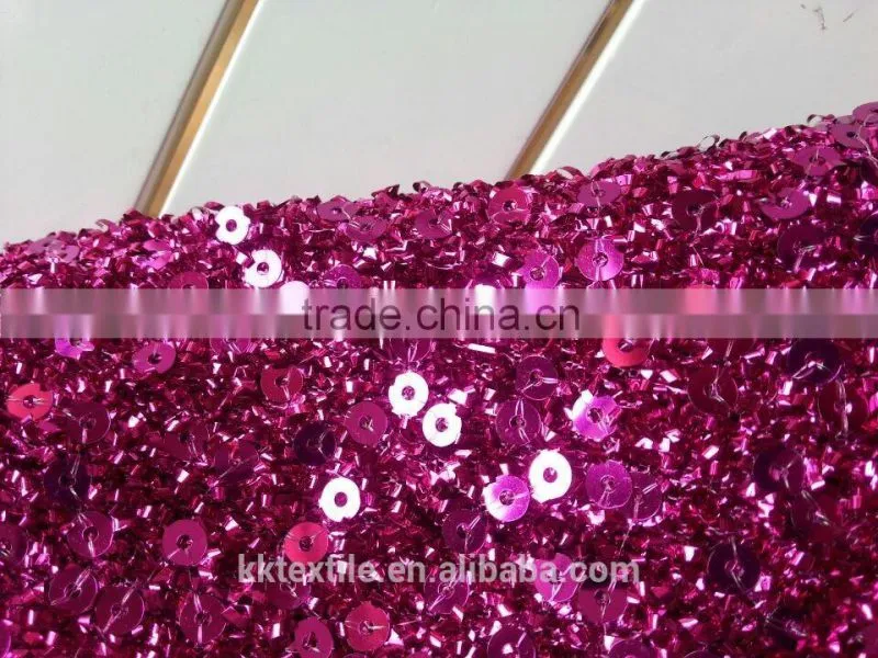 Fantastic Bright Sequin lace polyester material type embroidery lace fabric