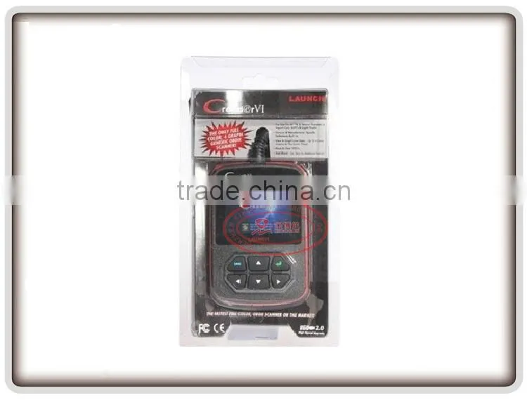 Top Selling 2014 Free Shipping Lowest Price100% Original Update Online Launch Creader 6 OBD2 Code reader,Color screen CReader VI