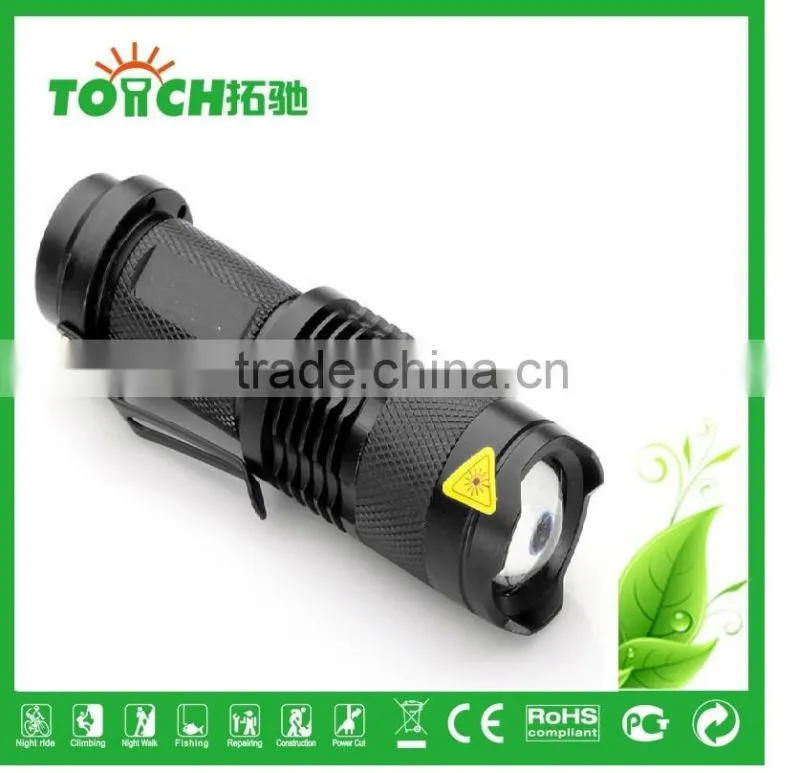 High power flashlight 3w XPE led flashlights zoomable 3 modes for AA/14500 battery waterproof flashlight