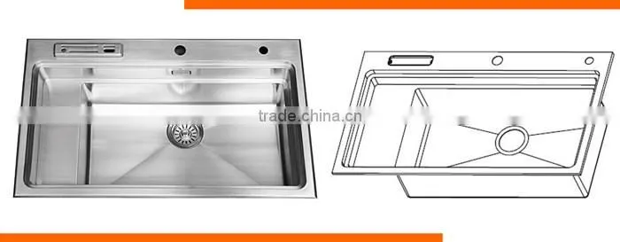 R10 Without Faucet Rectangular SUS 304 Double Bowl Kitchen Sink