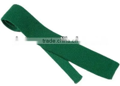 green knitted skinny mens polyester tie neckties