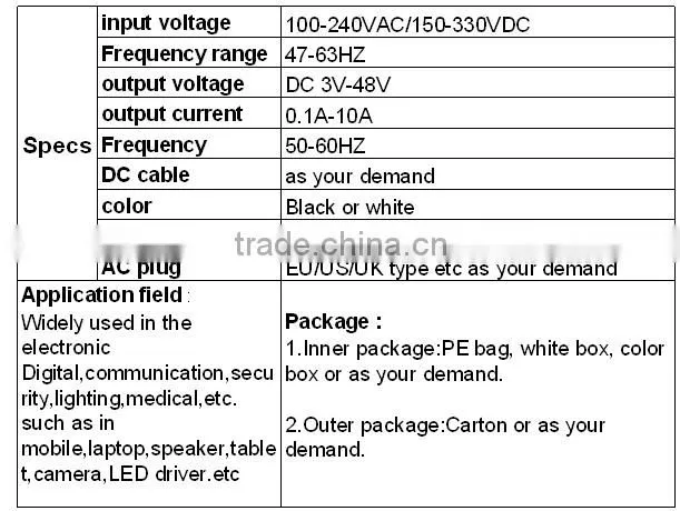 Factory Hot seloling~AC 100-240V ac dc adapter 5v 6v 9v 11v 12v 24v 300ma 350ma 400ma 450ma 500ma 600ma ac dc adapter