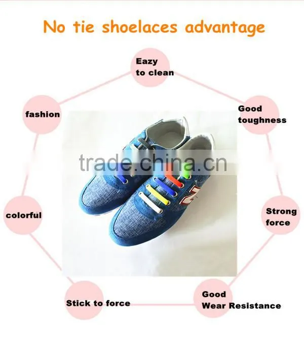 2015 wholesale popular no tie Elastic Lace lock shoelace