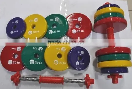 colorful rubber dumbbell