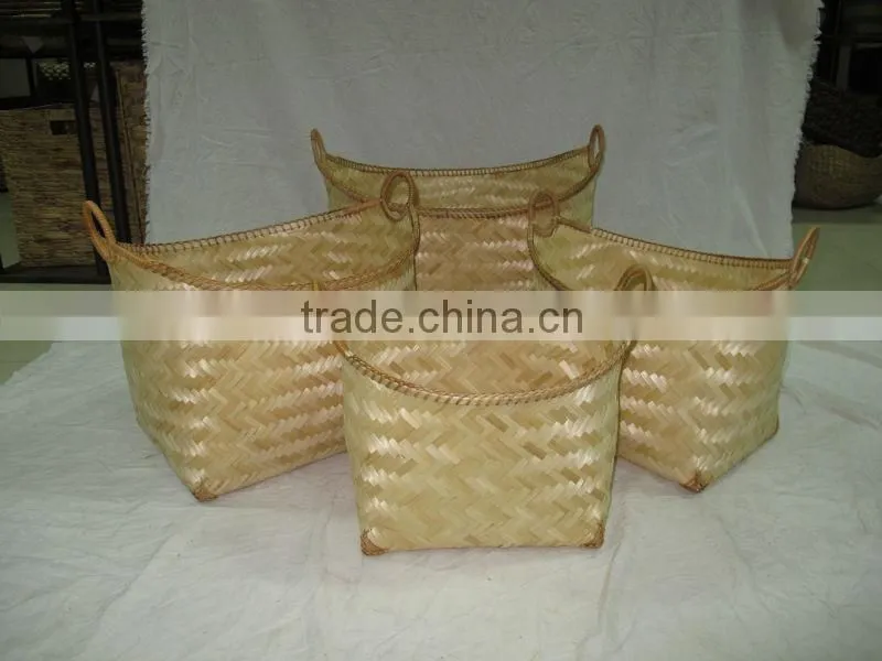 2015 New Product Rectangle Water Hyacinth Basket for Home Decoration and Furniture