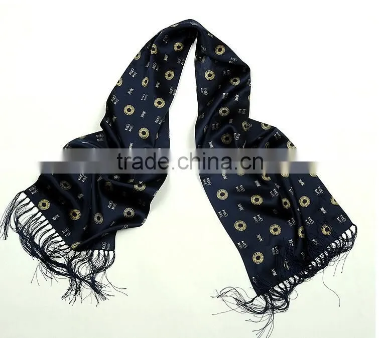 Luxury 100% silk long men scarves customize any design mens scarf