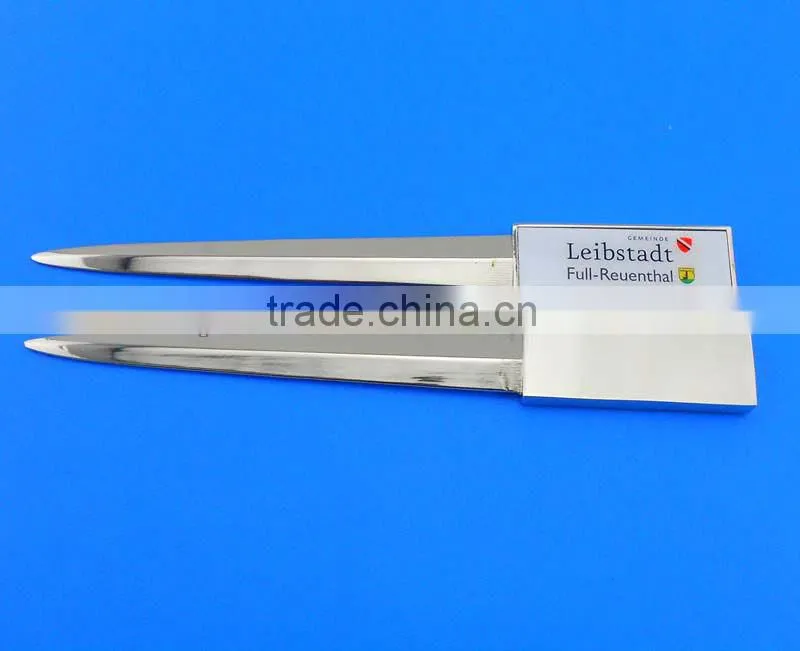 existing mould silver sword letter opener with printed logo