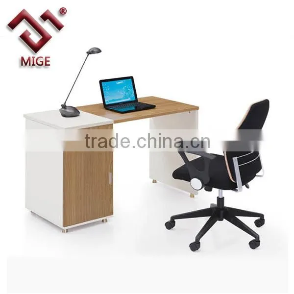 Maple Melamine 2 Person Desk with Side Cabinet
