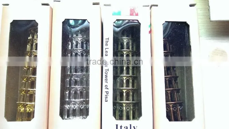 Promotion gift Metal Leaning Tower of Pisa ITALY Travel Souvenir 3D buliding