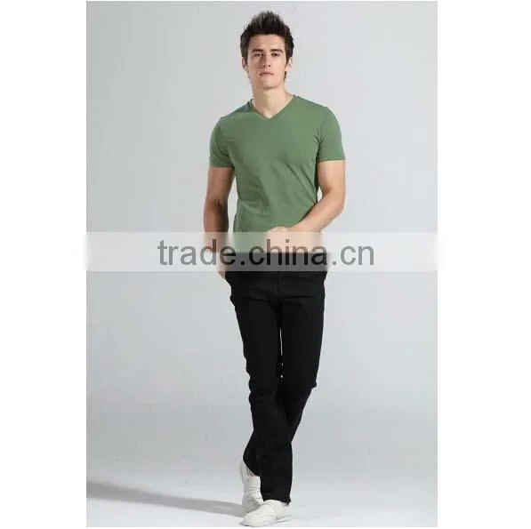 Wholesale Cheap Cotton Promotional Blank V-neck T Shirts