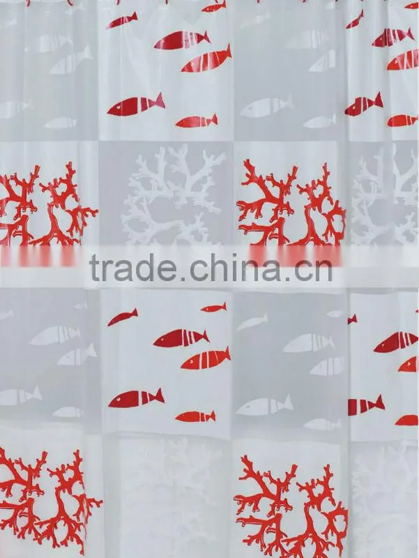 flower printed EVA shower curtain, good quality,180*180cm, soft feeling