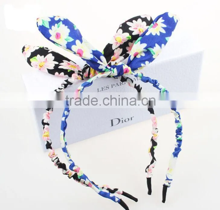 Free sample fabric chiffon wrapped dot headband
